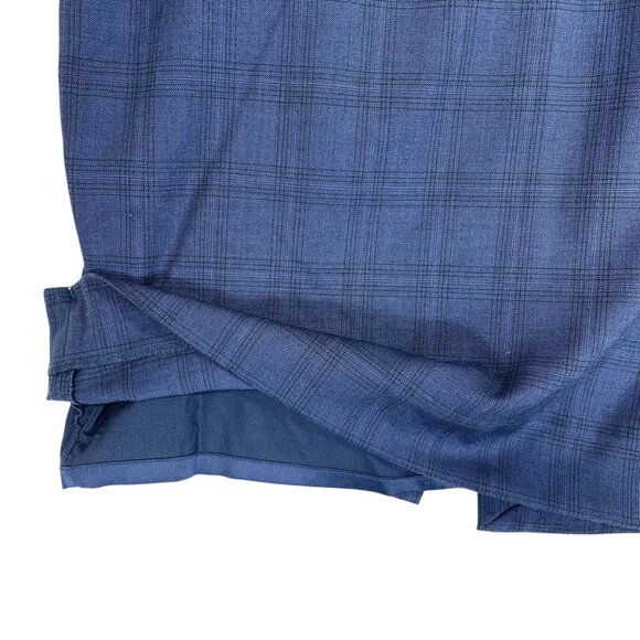 Le Chateau skirt  blue plaid check pattern  straight cut pencil skirt  size12 - Picture 10 of 16